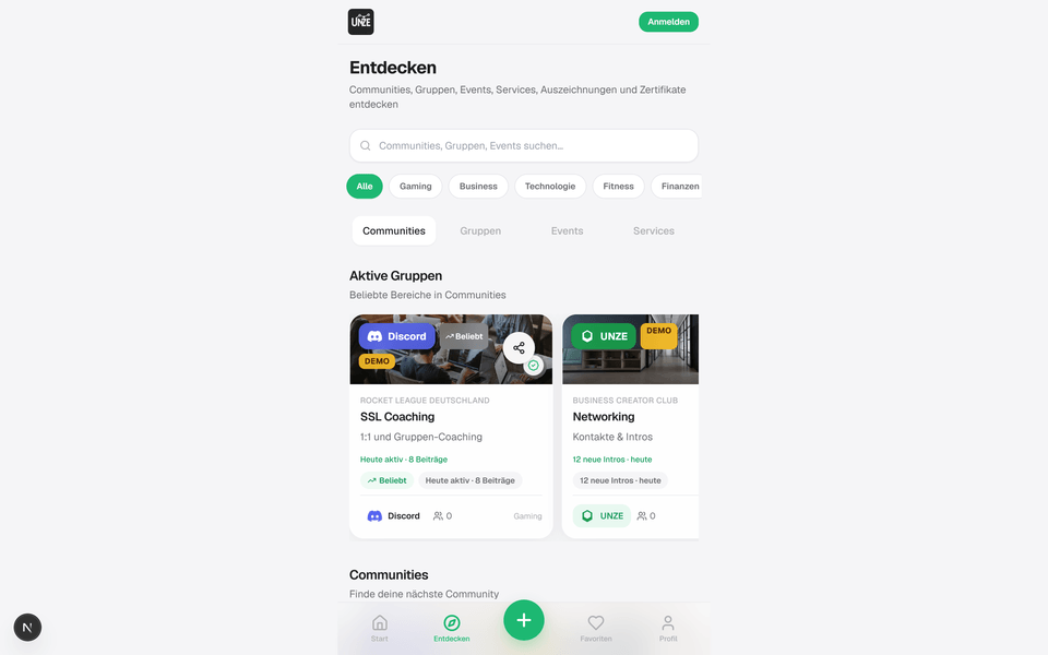UNZE Connect — Discover Referenz