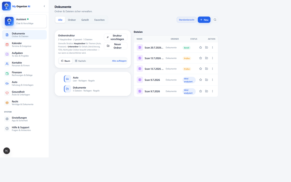 My Organizer AI — Dokumente